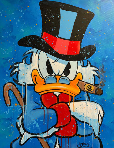 «$igar With An $» feat. Scrooge McDuck (Disney) van CHORGY, Schilderij te koop op Singulart