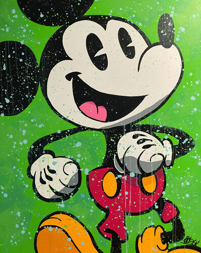 «Mickey Mouse Green Edition» feat. Mickey Mouse (Disney) van CHORGY, Schilderij te koop op Singulart