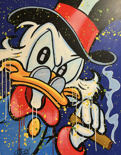«$igar With An $ 2.0» feat. Scrooge McDuck (Disney) van CHORGY, Schilderij te koop op Singulart