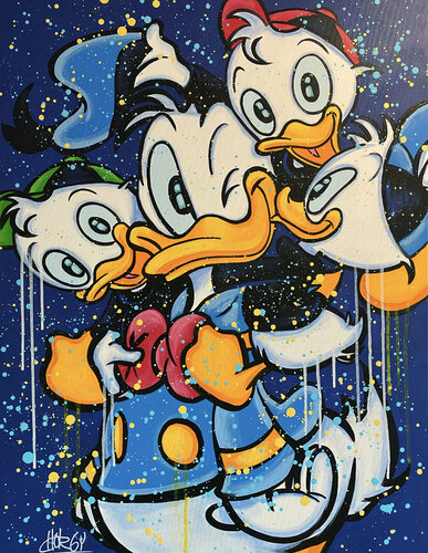 «Favorite Uncle» feat. Donald Duck/ Huey, Dewey and Louie (Disney) van CHORGY, Schilderij te koop op Singulart