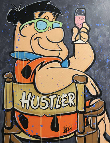 "Hustler" feat. Fred Flintstone (Hanna-Barbera) van CHORGY, Schilderij te koop op Singulart