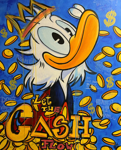 «Let The Cash Flow» feat. Scrooge McDuck (Disney) van CHORGY, Schilderij te koop op Singulart