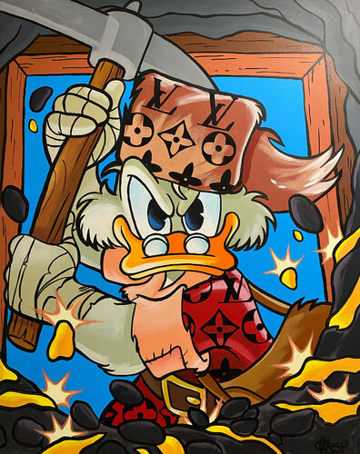 «Scrooge Vuitton» feat. Scrooge McDuck (Disney) van CHORGY, Schilderij te koop op Singulart