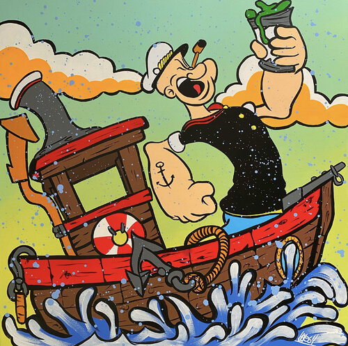 «Lonesome Sailor» feat. Popeye van CHORGY, Schilderij te koop op Singulart