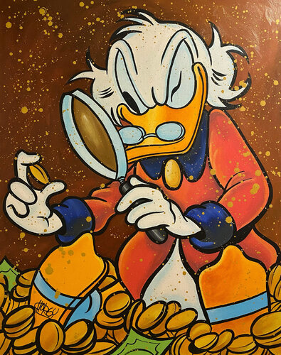 «An Eye for the Coin» feat. Scrooge McDuck (Disney) van CHORGY, Schilderij te koop op Singulart