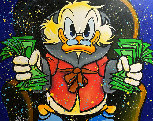 «Cash of the Evening» feat. Scrooge McDuck (Disney) van CHORGY, Schilderij te koop op Singulart
