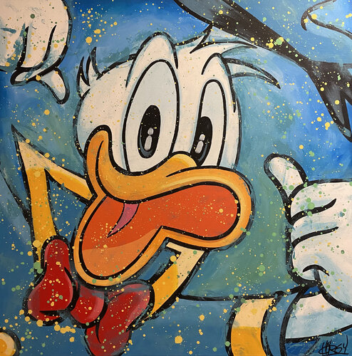 «Stay Positive Part 2» feat. Donald Duck (Disney) van CHORGY, Schilderij te koop op Singulart