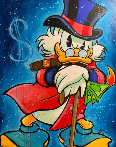 «Dollar Fume» feat. Scrooge McDuck (Disney) van CHORGY, Schilderij te koop op Singulart