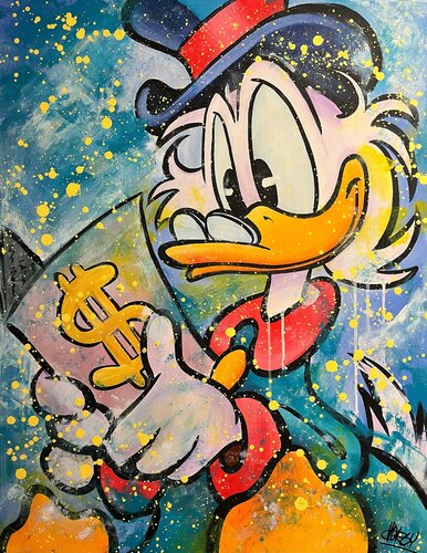 «Book of Fortune» feat. Scrooge McDuck (Disney) van CHORGY, Schilderij te koop op Singulart
