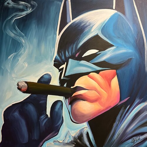 «Batman and Cigar» feat. Batman (DC Comics) van CHORGY, Schilderij te koop op Singulart