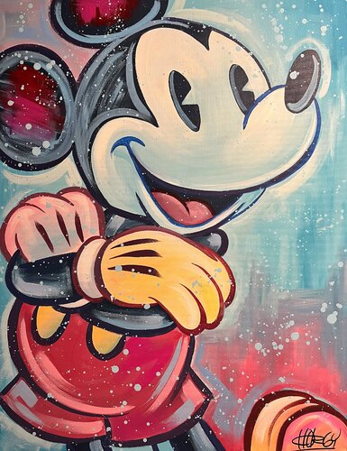 «Vintage Mouse» feat. Mickey Mouse (Disney) van CHORGY, Schilderij te koop op Singulart