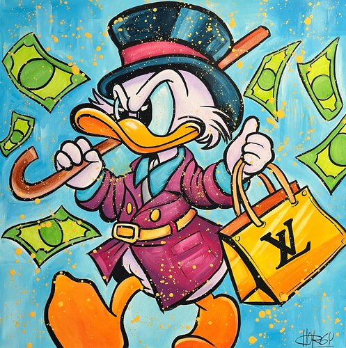 «Big Spender» feat. Scrooge McDuck (Disney) van CHORGY, Schilderij te koop op Singulart