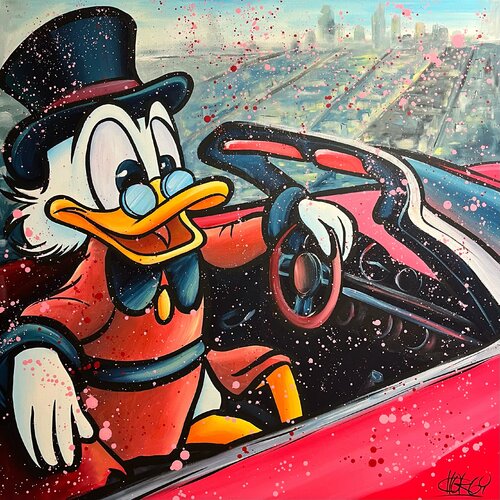 «LA Roadtrip» feat. Scrooge McDuck (Disney) van CHORGY, Schilderij te koop op Singulart