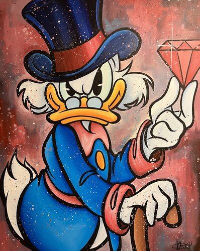 «Diamond Collector» feat. Scrooge McDuck (Disney) van CHORGY, Schilderij te koop op Singulart