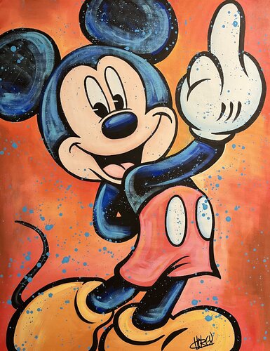 «F U Mickey» feat. Mickey Mouse (Disney) van CHORGY, Schilderij te koop op Singulart