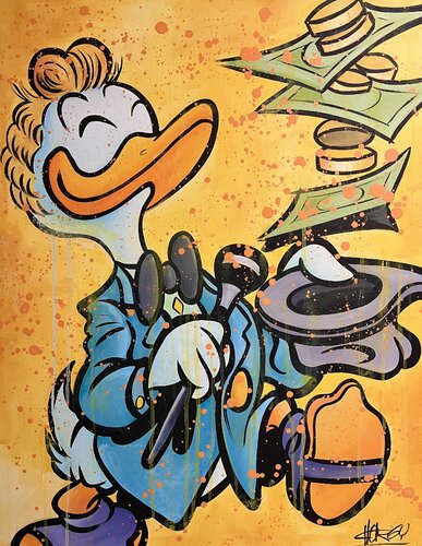 «Gander’s Trippin’» feat. Gladstone Gander (Disney) van CHORGY, Schilderij te koop op Singulart