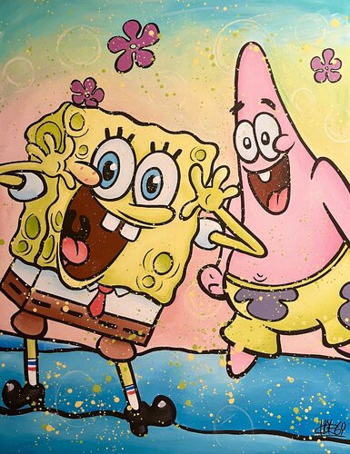 «Sponges and Starfish» feat. Spongebob Squarepants von CHORGY, Malerei kaufen auf Singulart