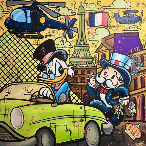 «Once Upon a Heist» feat. Scrooge McDuck/Uncle Monopoly van CHORGY, Schilderij te koop op Singulart