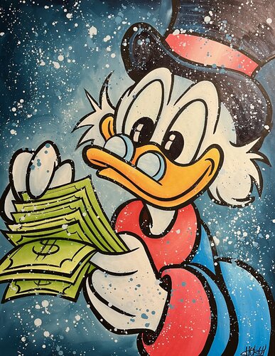 «Money Flipper» feat. Scrooge McDuck (Disney) de CHORGY, Pintura a la venta en Singulart
