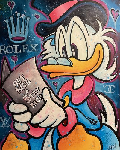 «Get Rich and Stay Rich» feat. Scrooge McDuck (Disney) van CHORGY, Schilderij te koop op Singulart