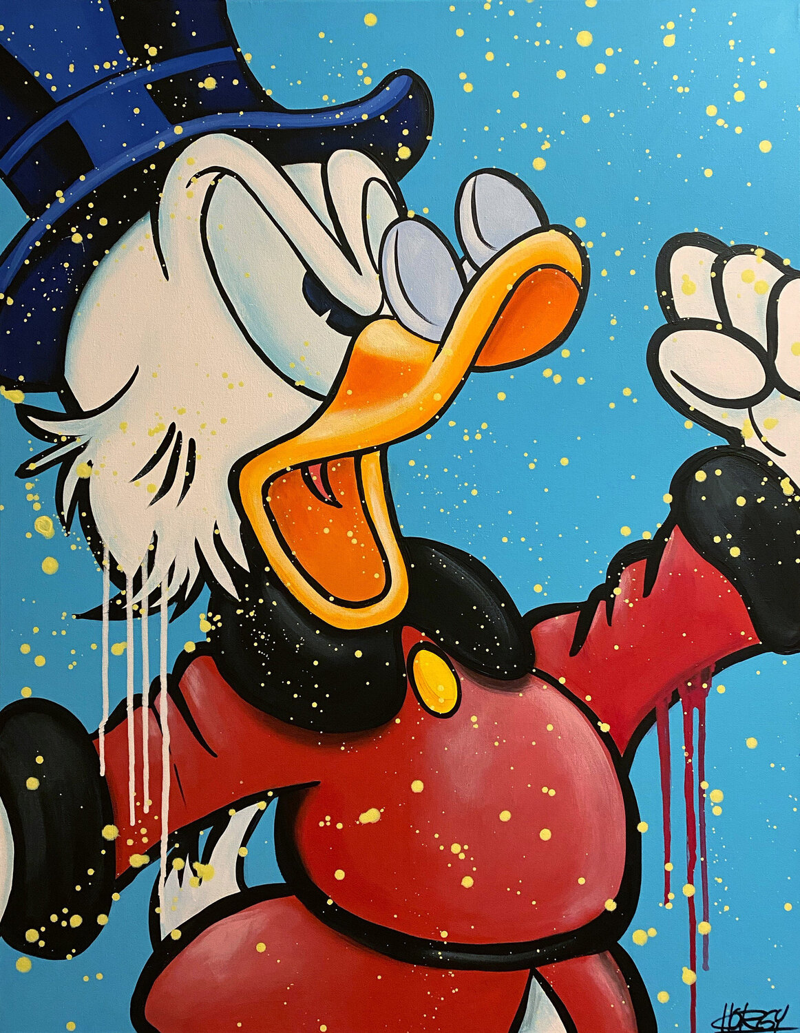 «Scrooge is Pissed» feat. Scrooge McDuck (Disney) CHORGY Originalgemälde zu verkaufen