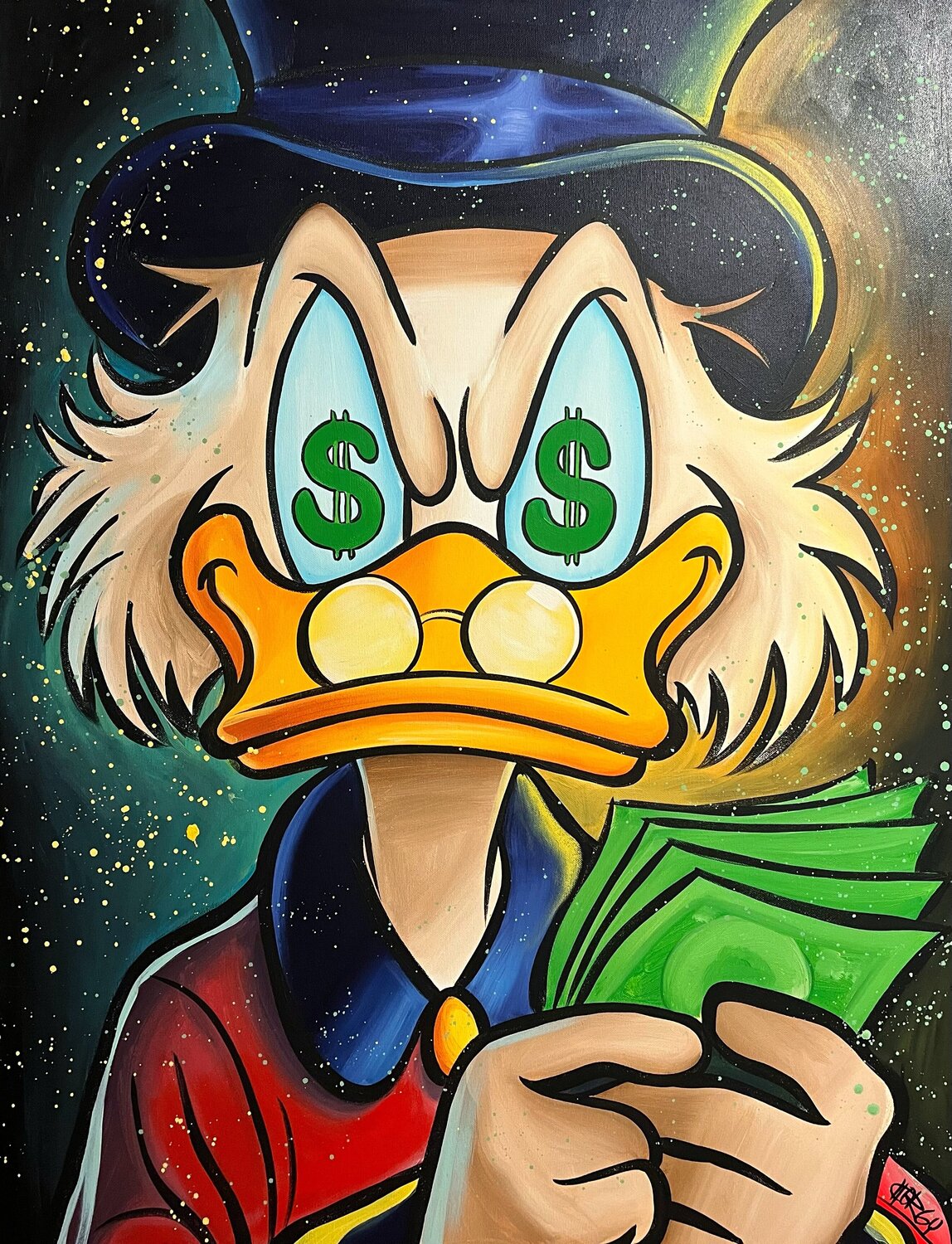 «Eyes for the Dollar» feat. Scrooge McDuck (Disney) CHORGY Originalgemälde zu verkaufen