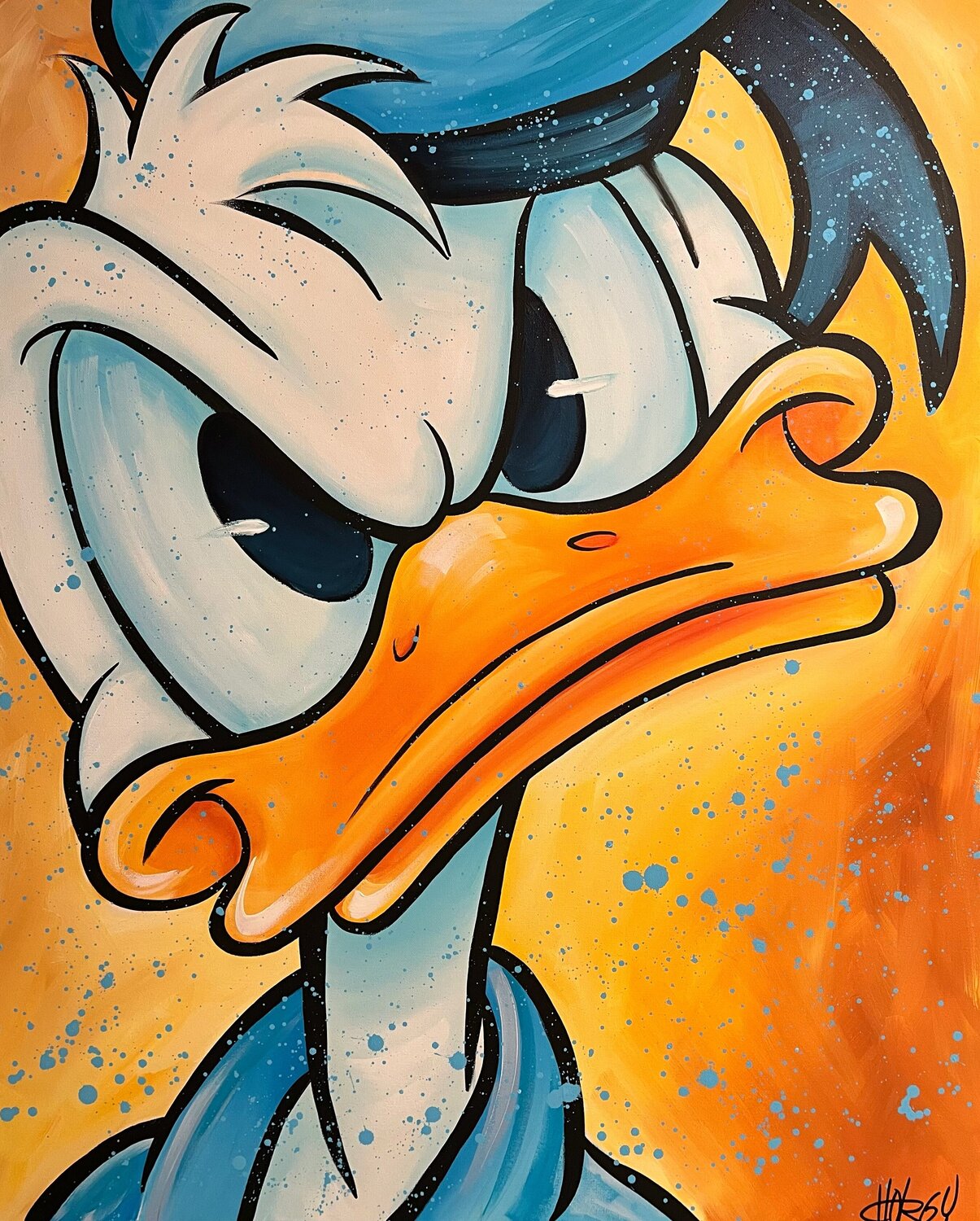 «Shady in Yellow» feat. Donald Duck (Disney) CHORGY Originalgemälde zu verkaufen