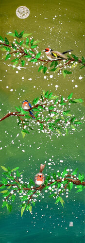 Spring birds di Tove Storm, Pittura in vendita su Singulart