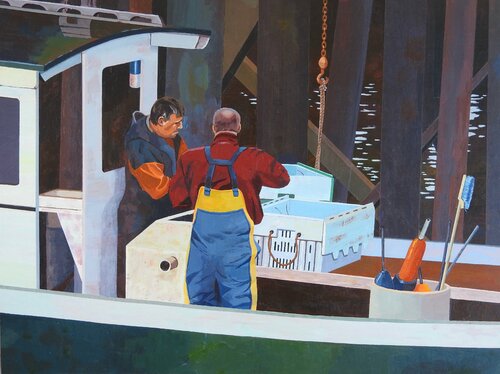 Sorting the Catch by Michael Maron, 油畫 for Sale on Singulart