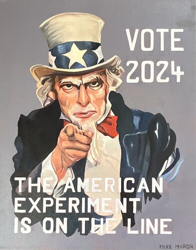 The American Experiment is on the Line di Michael Maron, Pittura in vendita su Singulart