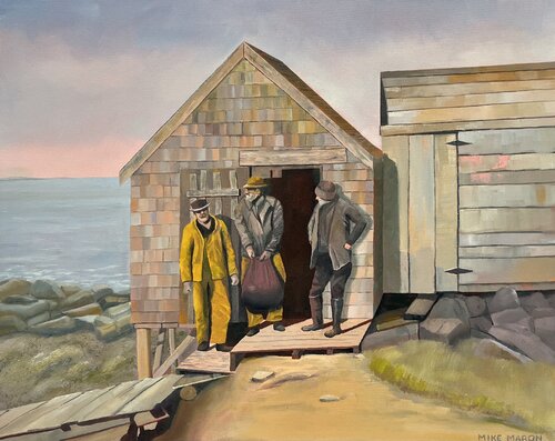 Willard Beach Fishermen, 19th Century by Michael Maron, Painting for Sale on Singulart