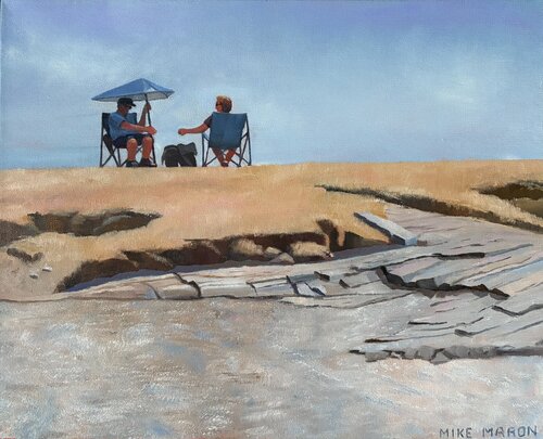 The Conversation par Michael Maron, Peinture en vente sur Singulart