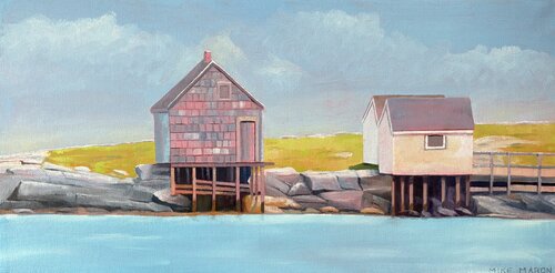 Fishermans Point, Willard Beach van Michael Maron, Schilderij te koop op Singulart