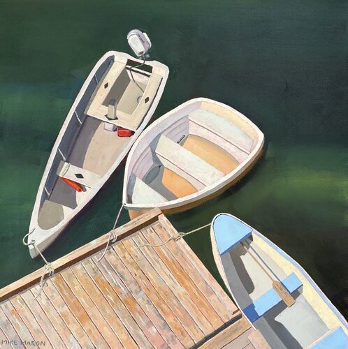 Dark Water at Wells Harbor by Michael Maron, 油畫 for Sale on Singulart