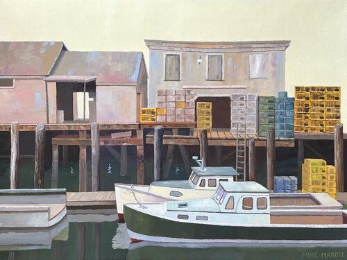 Portland Pier par Michael Maron, Peinture en vente sur Singulart