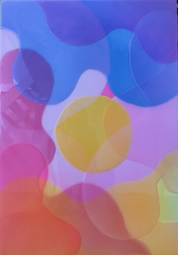 Feeling free - yellow dot van Isabel Kleinert, Schilderij te koop op Singulart