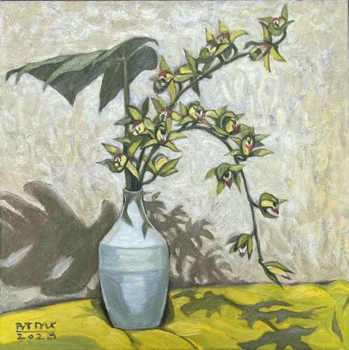 Tran Mong cymbidium flower No8 par Bui Trong Du, Peinture en vente sur Singulart