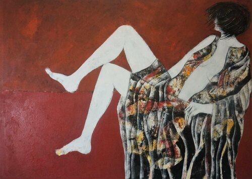 Liegender Akt par Friedrich Wurm, Peinture en vente sur Singulart