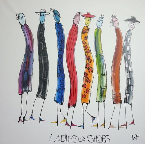 Ladies & Shoes di Friedrich Wurm, Pittura in vendita su Singulart