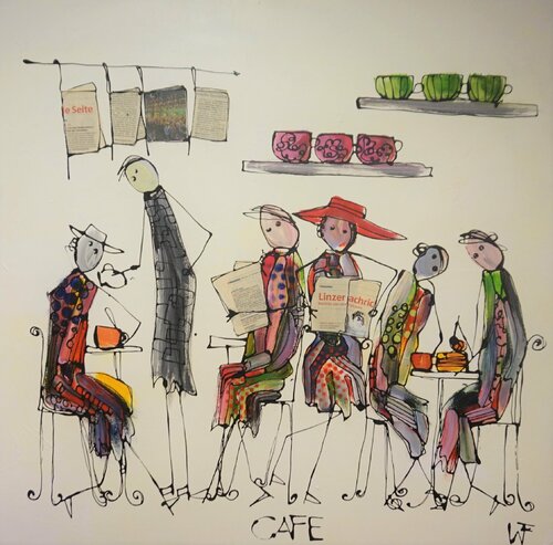 Cafe di Friedrich Wurm, Pittura in vendita su Singulart