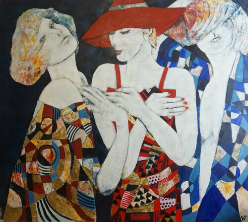3 Ladies par Friedrich Wurm, Peinture en vente sur Singulart