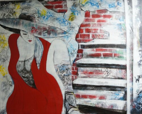 Lady in Red by Friedrich Wurm, Painting for Sale on Singulart