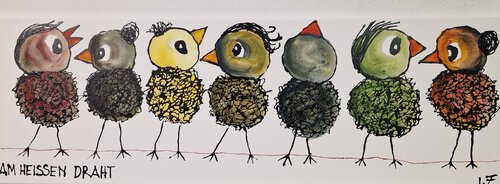 Am heißen Draht par Friedrich Wurm, Peinture en vente sur Singulart