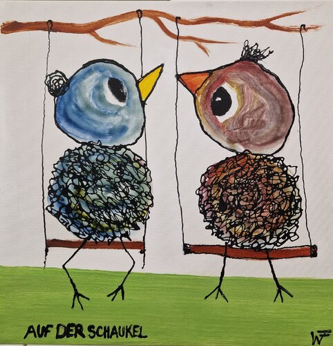 Auf der Schaukel di Friedrich Wurm, Pittura in vendita su Singulart