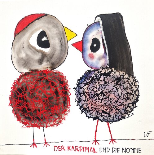 Der Kardinal und die Nonne by Friedrich Wurm, Painting for Sale on Singulart
