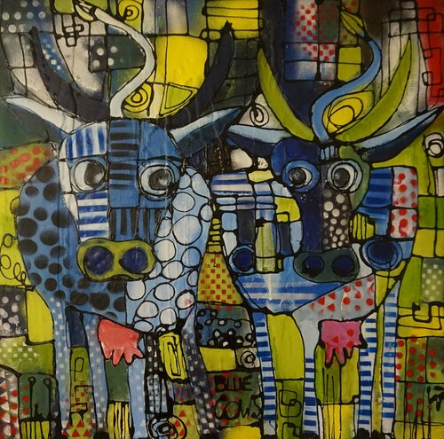 Blue Cows di Friedrich Wurm, Pittura in vendita su Singulart