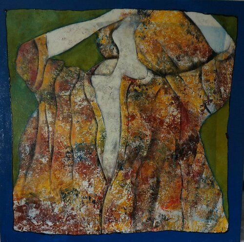 Morning Light is falling through the blue window di Friedrich Wurm, Pittura in vendita su Singulart