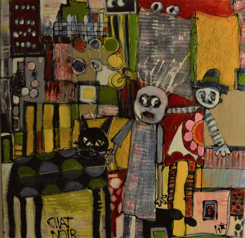 Chat Noir van Friedrich Wurm, Schilderij te koop op Singulart