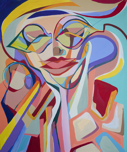 Waiting for the Perfect Wave / On the Beach de Olja Mesec, Pintura a la venta en Singulart