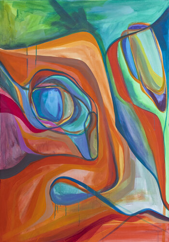 Orange Giant/Face of Mood - Orange van Olja Mesec, Schilderij te koop op Singulart